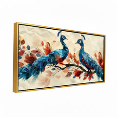 Premium Vibrant Abstract Peacock Canvas Art
