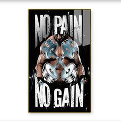 Bodybuilding Acrylic Glass Canvas Painting for Home Gym & Fitness Studio