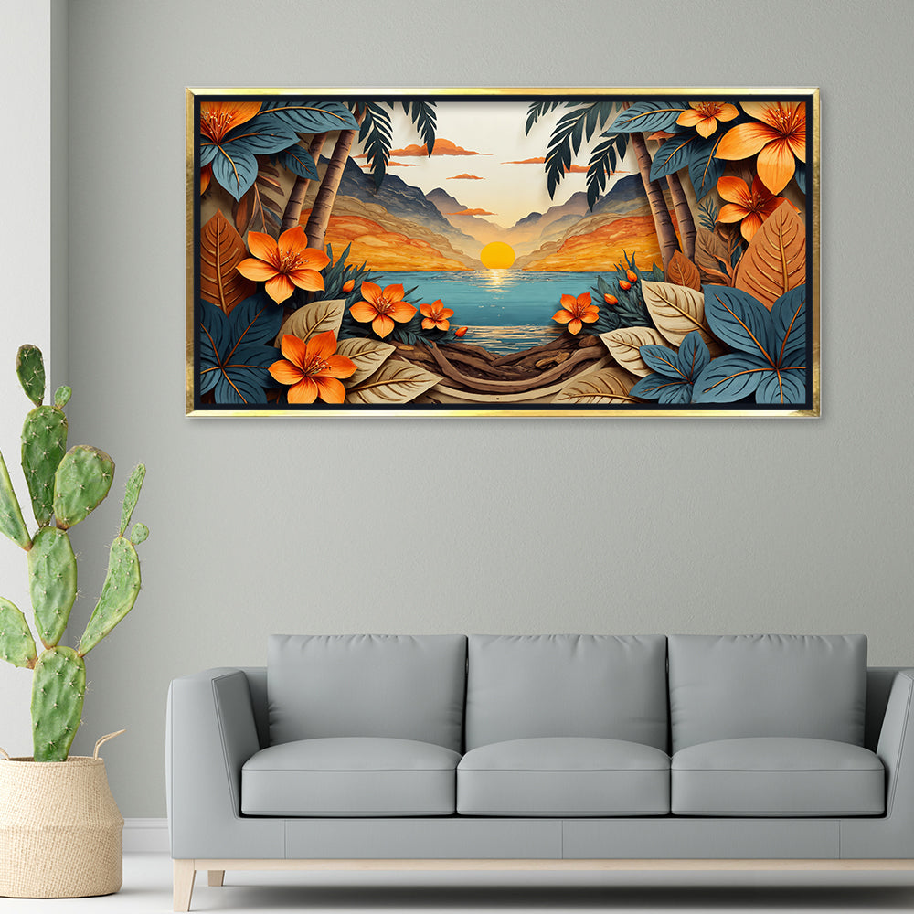 Premium Tropical Sunset Canvas Art Print