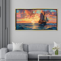 Premium Impressionist Sailing Ship Canvas Art