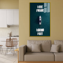 Premium Acrylic Glass Finish - High-Gloss Motivational Success Painting - Modern Hustle Wall Decor