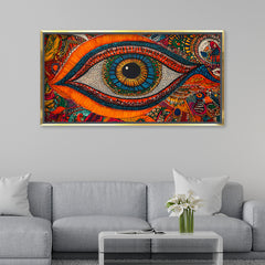 Premium Bohemian Eye Canvas Art | Vibrant Mandala Style Wall Decor