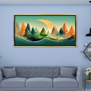 Premium Ethereal Fantasy Forest Framed Wall Art | Abstract Nature Landscape Canvas
