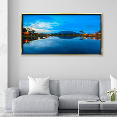 Premium Serene Night Lake Reflection Canvas Art