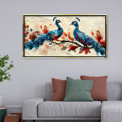 Premium Vibrant Abstract Peacock Canvas Art