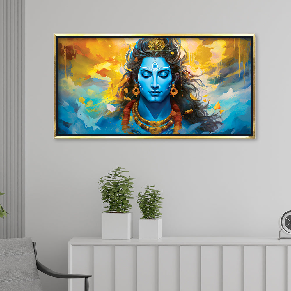 Premium Lord Shiva Meditation Abstract Wall Paintings For Home Wall Decors