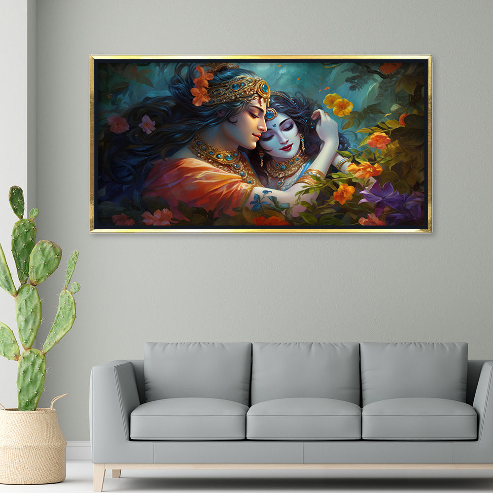 Premium Radha Krishna Love Canvas Art