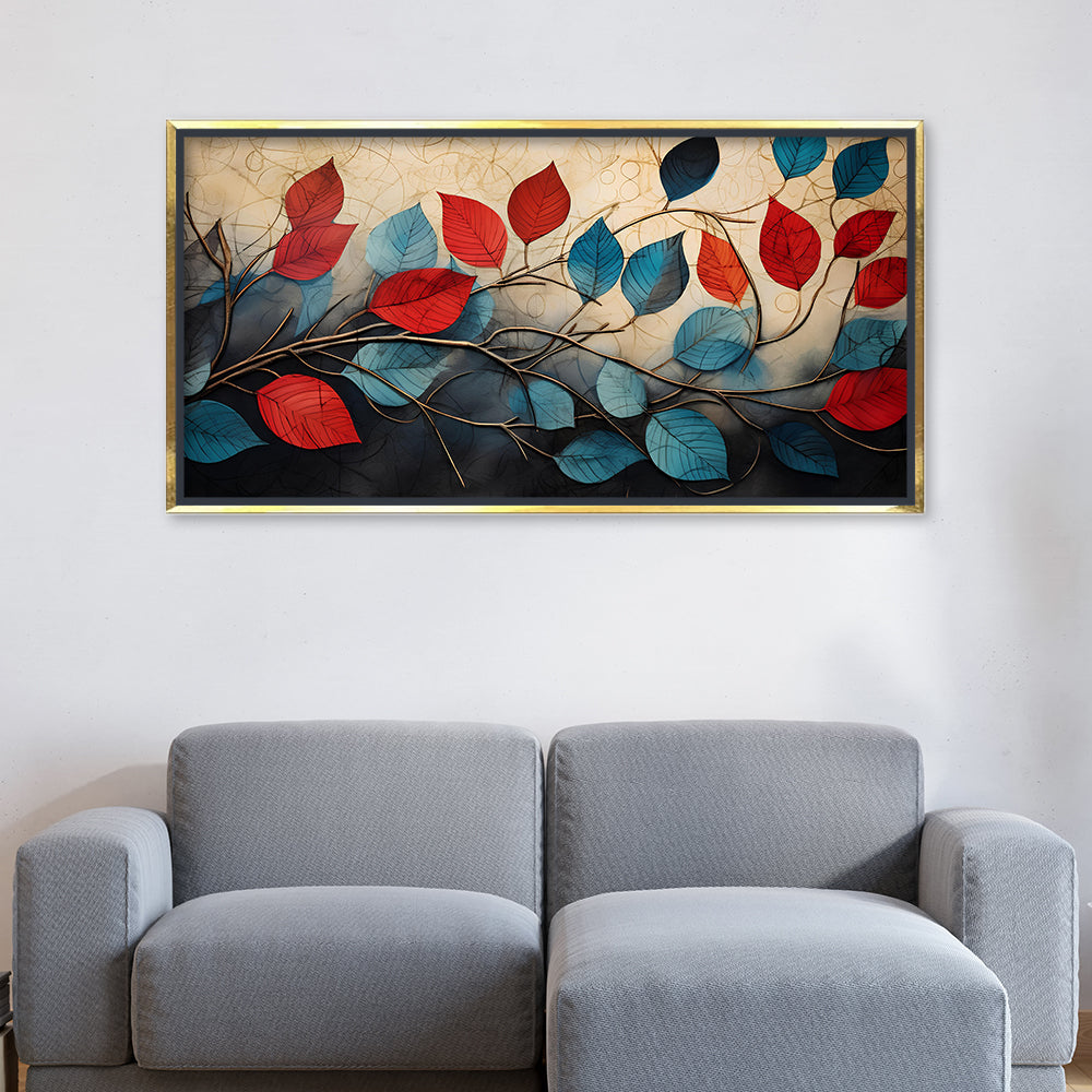 Premium Abstract Leaves Canvas | Elegant Floral Wall Decor for Home & Office