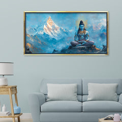 Premium Lord Shiva Meditation Wall Art | Digital Canvas Print for Spiritual Home Decor