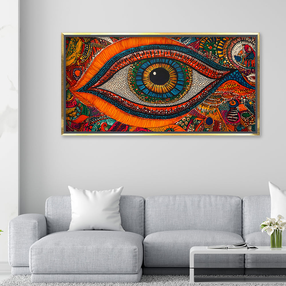 Premium Bohemian Eye Canvas Art | Vibrant Mandala Style Wall Decor