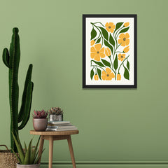 Green and Yellow Botanical Floral Photo Framed Wall Art for Home Décor