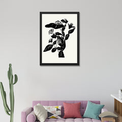 Black and White Botanical Floral Photo Frame Wall Art for Home and Office Décor