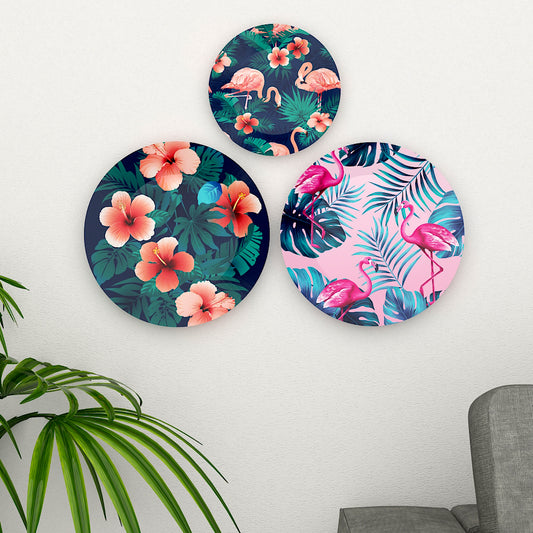 Luxury Flamingos Design Art Decorative Wall Plates for Home and Office Décor