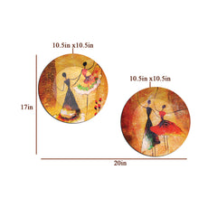 Ballerina Dancing Girl Design Luxury Ceramic Decorative Wall Plates Set of 2