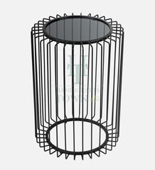 Metal Cage Side Table (Black)