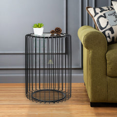 Metal Cage Side Table (Black)