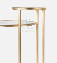 Dual Marble Side Table (Gold)