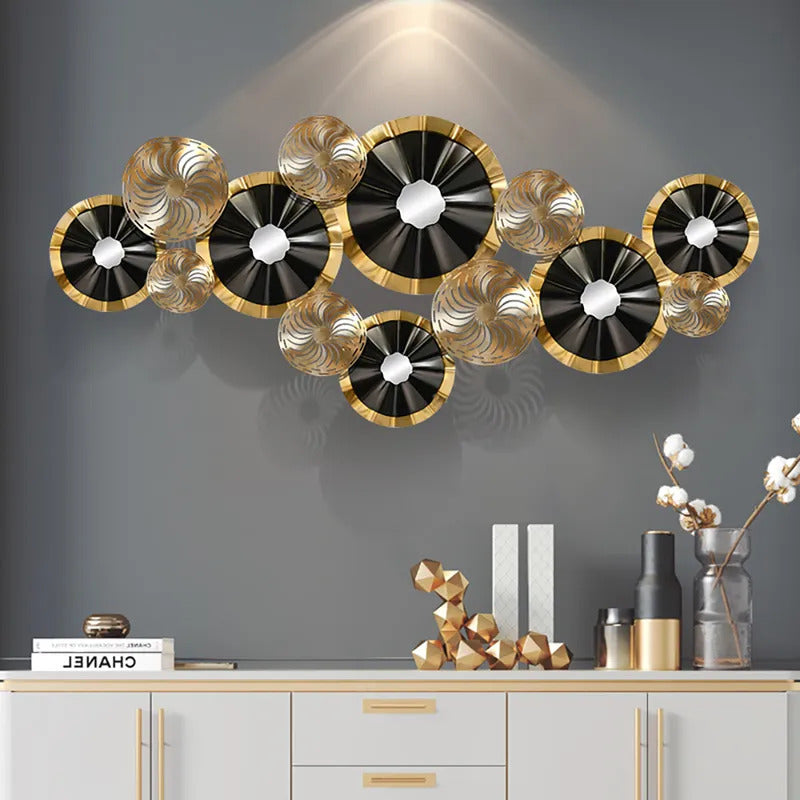 Cosmopolitan Black and Gold Metal Wall Art