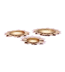 Hammered Baby Pink FLower Urli Set of 3