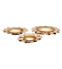 Hammered Gold FLower Urli Set of 3