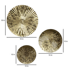 Gold Foil Hammered Wall Decor Set of 3