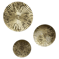 Gold Foil Hammered Wall Decor Set of 3