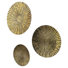 Gold Foil Hammered Wall Decor Set of 3