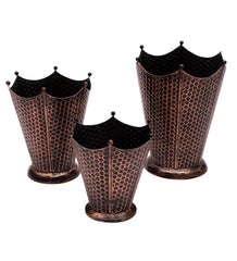 Copper Flower Pot SHape Planter Set of 3