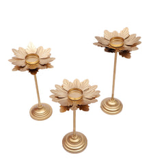 Small Triple Hammered Flower Detachable Tealight Holder Set of 3