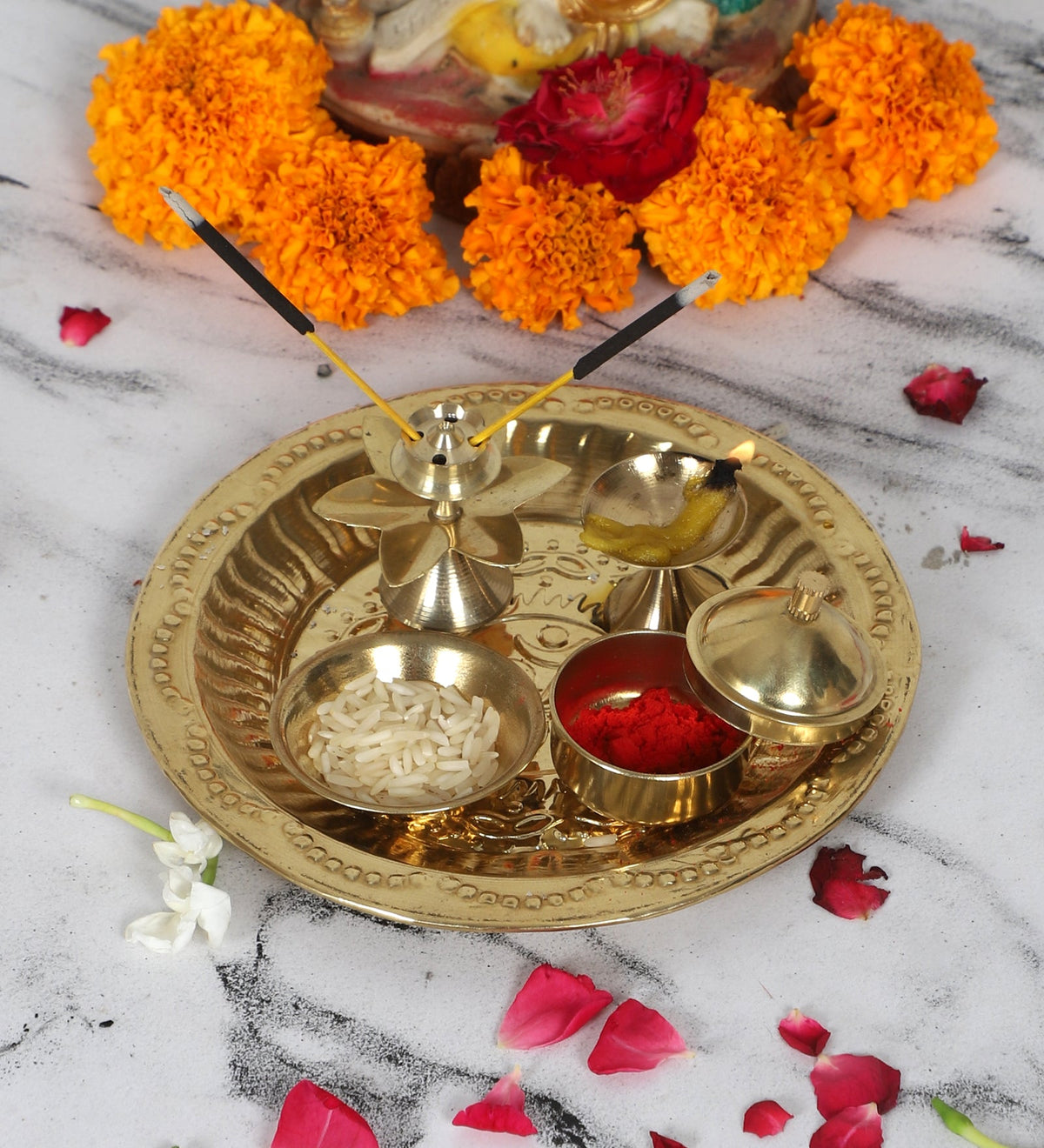 Small Brass Pooja Thali