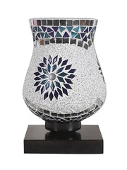 Mosaic Glass Table Lamp with wood Square Black Base (NM01)