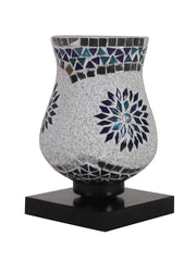 Mosaic Glass Table Lamp with wood Square Black Base (NM01)