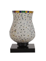 Mosaic Glass Table Lamp with wood Square Black Base (NM02)