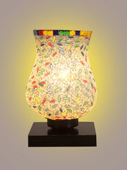 Mosaic Glass Table Lamp with wood Square Black Base (NM02)