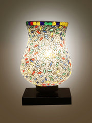 Mosaic Glass Table Lamp with wood Square Black Base (NM02)