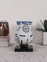 Mosaic Glass Table Lamp with wood Square Black Base (NM03)