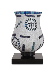 Mosaic Glass Table Lamp with wood Square Black Base (NM03)