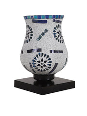 Mosaic Glass Table Lamp with wood Square Black Base (NM03)