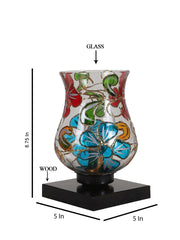 Mosaic Glass Table Lamp with wood Square Black Base (NM04)