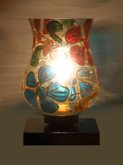 Mosaic Glass Table Lamp with wood Square Black Base (NM04)