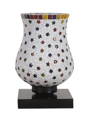 Mosaic Glass Table Lamp with wood Square Black Base (NM05)