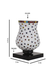 Mosaic Glass Table Lamp with wood Square Black Base (NM05)