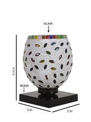 Mosaic Glass Table Lamp with wood Square Black Base (NM06)