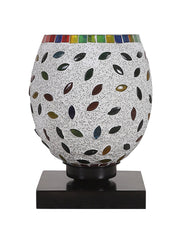 Mosaic Glass Table Lamp with wood Square Black Base (NM06)