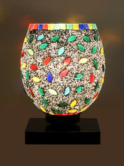 Mosaic Glass Table Lamp with wood Square Black Base (NM06)