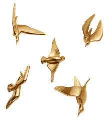 Aluminium Gold Bird Wall Decor Set of 5