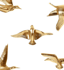 Aluminium Gold Bird Wall Decor Set of 5