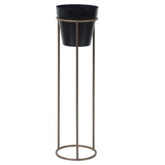 Big Pot Shape Planter Gold & Black Planter Stand Set of 2