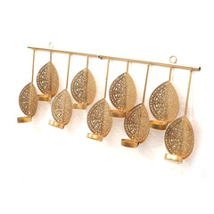 Hanging Wall Leaf Etching Tealight Holder Set of 3