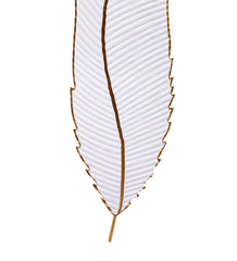 White & Gold Long Leaves Wall Decor Set of 2